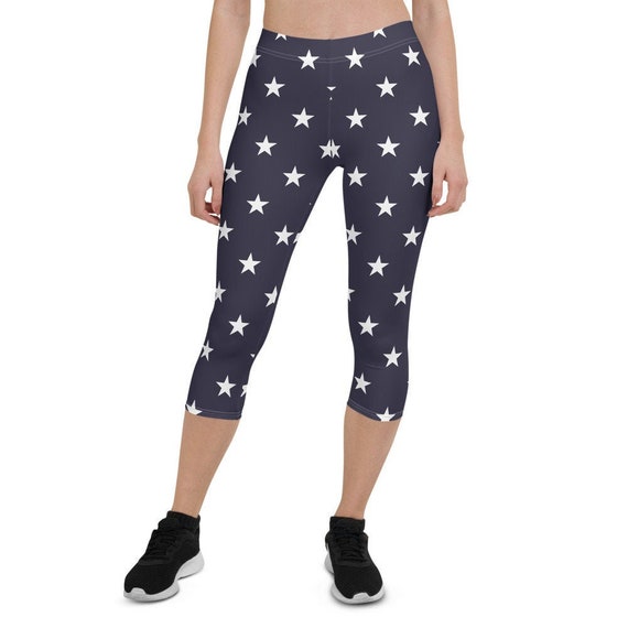 American Stars Capri Leggings for Women, USA America Patriotic Blue Navy 4th  July Memorial Day Printed Yoga Pants Cute Gym Designer Tights -  Canada