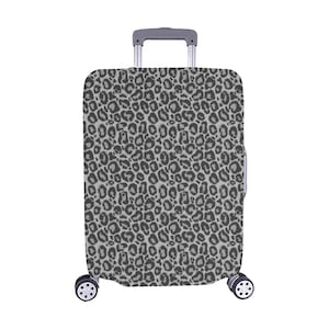 Grijze luipaard bagagehoes, dierenprint koffer tas beschermer wasbaar grote kleine wikkel reiscadeau