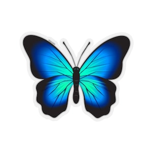 Pegatinas de mariposa azul para coche, vinilo para ordenador portátil, vaso de botella de agua impermeable, etiqueta estética para parachoques, Mural para teléfono de pared