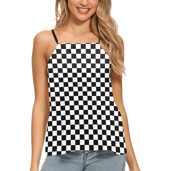 Robe Noire Et Blanche 100% Coton Taille XL - Nouvelle Sans étiquette, Style Halter Dos Nu