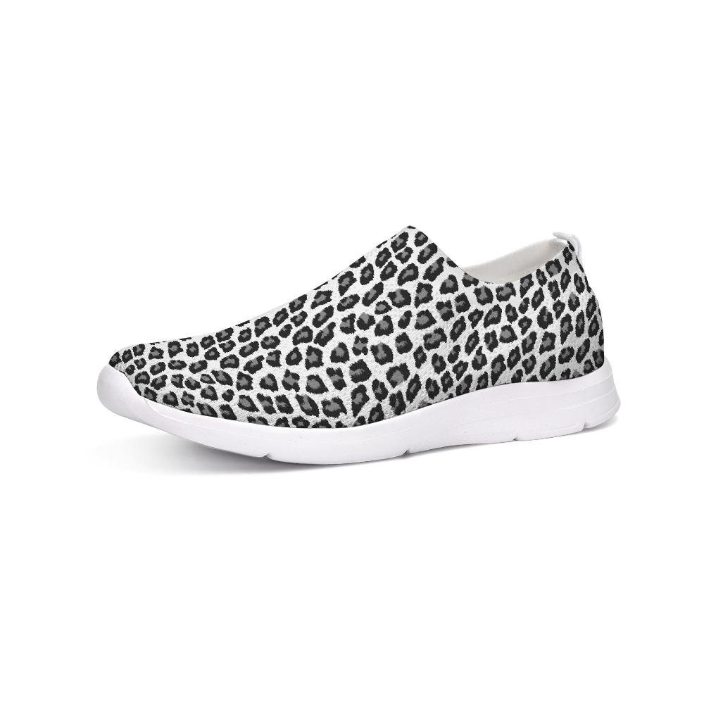 black and white leopard slip on sneakers