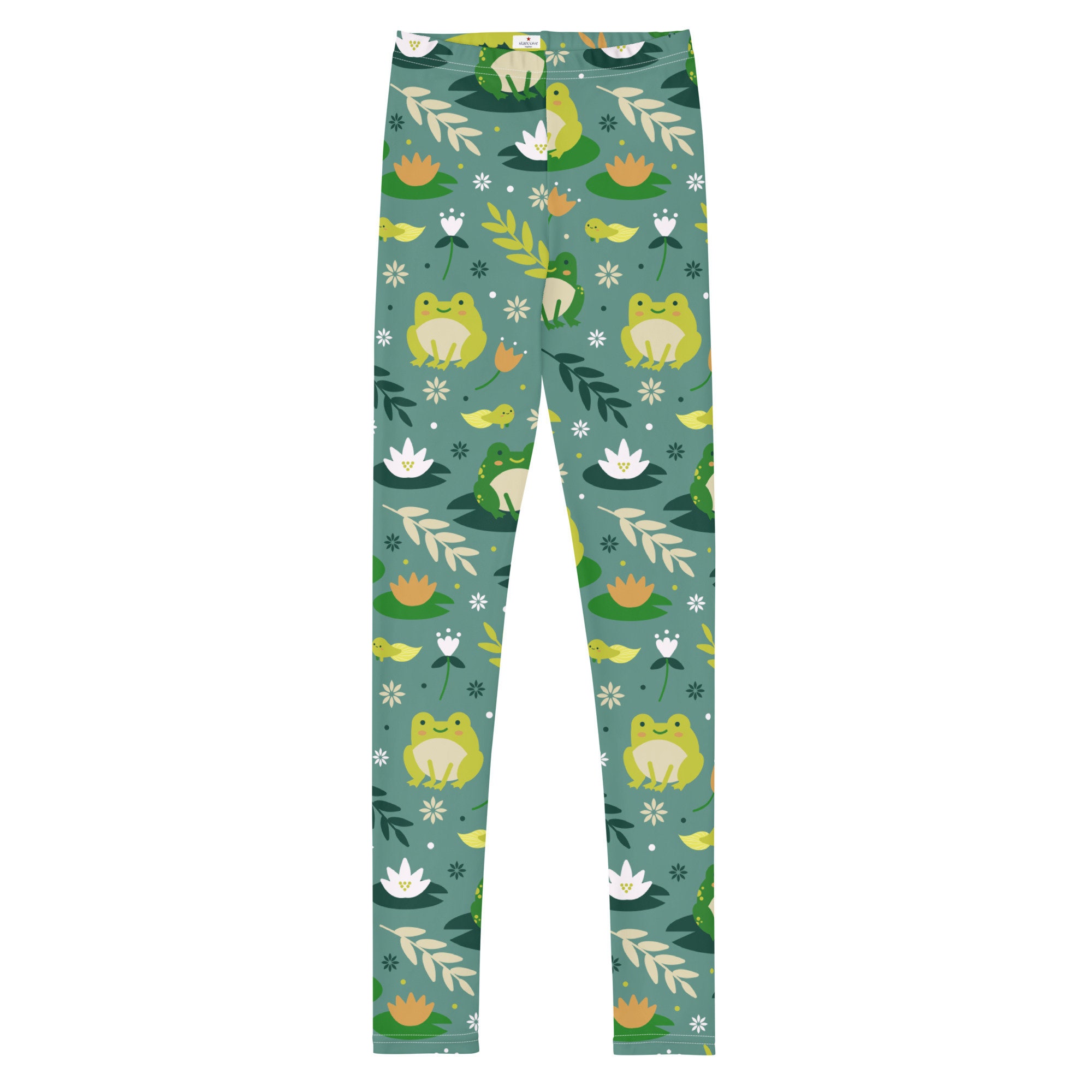Frog Girls Leggings 8-20 Green Youth Teen Cute Printed Kids - Etsy