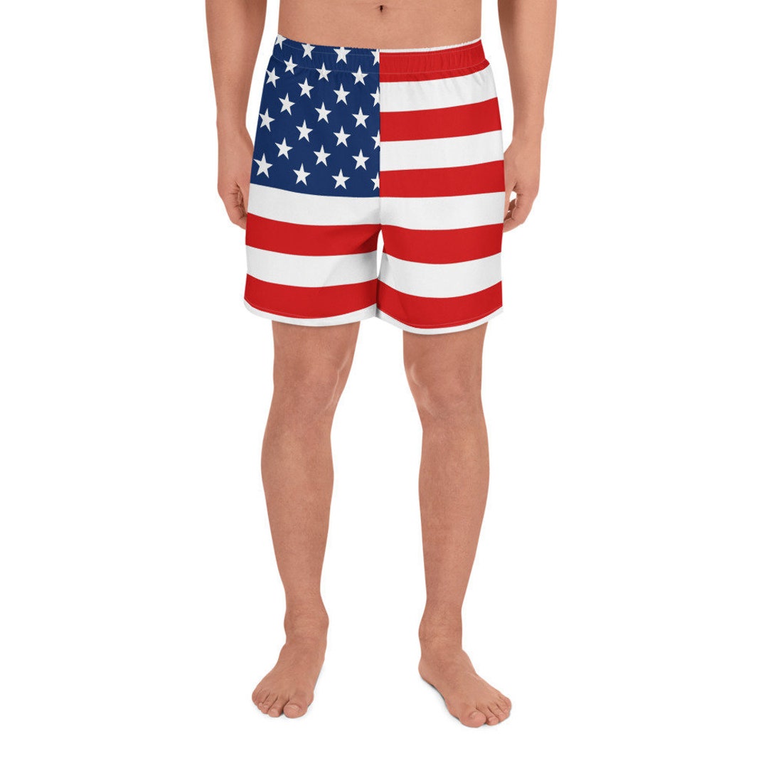 American Flag Men Shorts USA Red White Blue 4th of July - Etsy