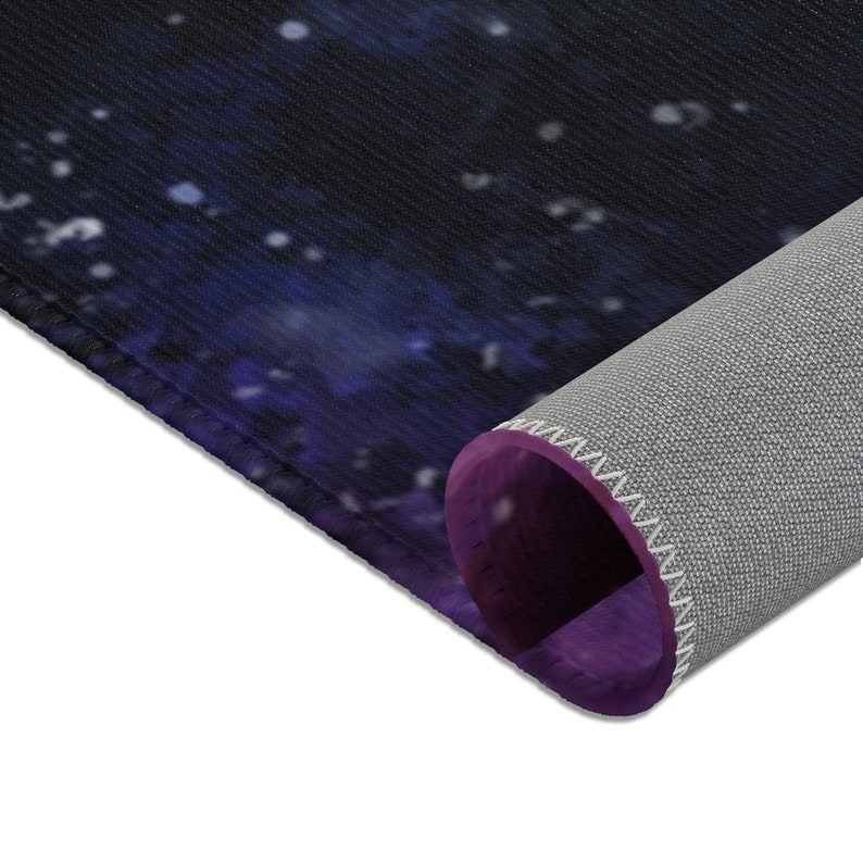 Galaxy Space Area Rug Carpet, Stars Universe Blue Dark Purple Home Floor Decor Boho Chic Kids Room Interior Design Washable Accent Patio Rug image 9