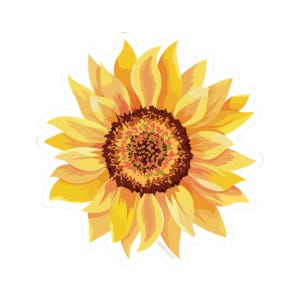 Sticker tournesol, décoration murale art fleur jaune petits grands autocollants pour ordinateur portable vinyle mignon bouteille d'eau étanche gobelet voiture pare-chocs esthétique