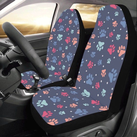 Paw Print Car Seat Covers Blue - (Set of 2) Paw Print Car Seat Covers Blue - (Set of 2)