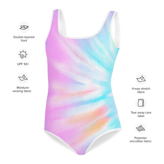 Rainbow tie dye swimsuit top