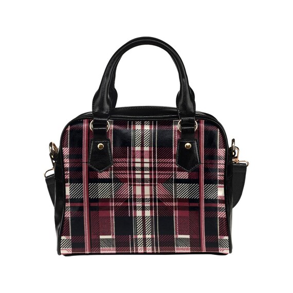 Sac Vintage Lafuma Années 70 - Cuir Et Tartan - Taille Moyenne - Occasion (État 7,5/10)