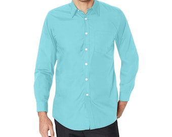 baby blue mens dress shirt goTIELESS Ultimate Dress Shirt (Light Blue) main image 1
