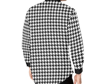 mens houndstooth dress shirt Amazon.com: Sorrick Men's Houndstooth Button Up Short Sleeve Lounge Shirt