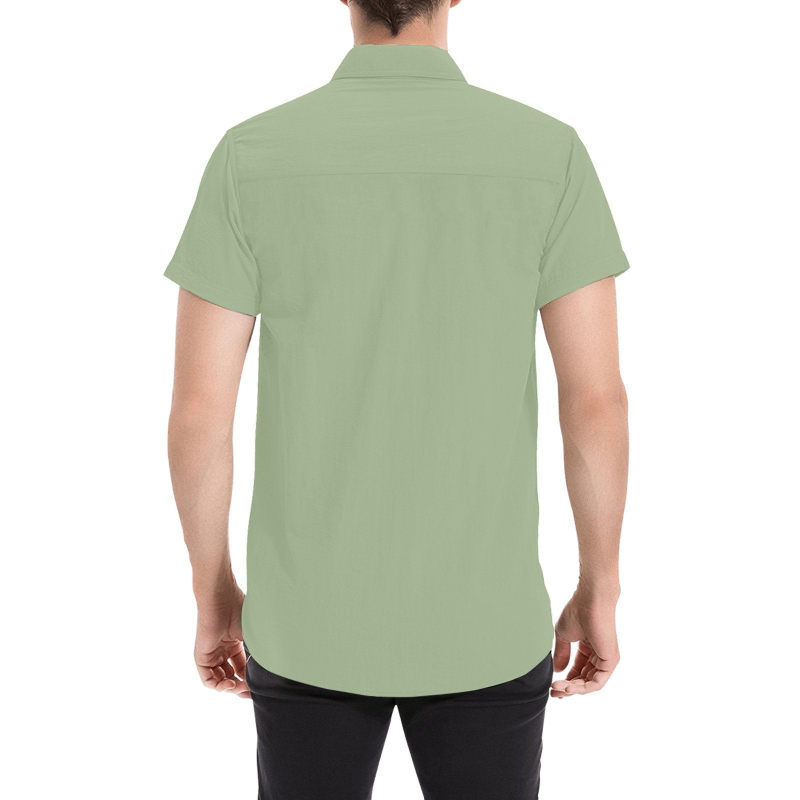 Sage Green Short Sleeve Men Button Down Shirt, Olive Solid Color Print  Casual Buttoned Summer Dress Collared Plus Size - Etsy Finland