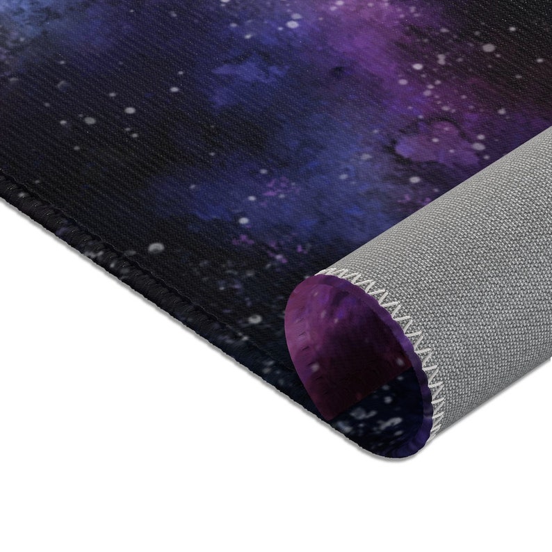 Galaxy Space Area Rug Carpet, Stars Universe Blue Dark Purple Home Floor Decor Boho Chic Kids Room Interior Design Washable Accent Patio Rug image 6