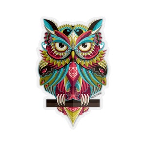 Sticker hibou, vinyle oiseau animal mur voiture gobelet pour ordinateur portable vinyle baiser coupe jolie fenêtre étanche bouteille d'eau pare-chocs petit grand cadeau