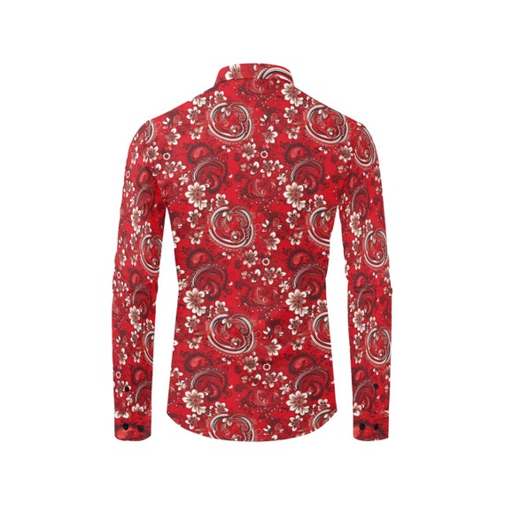Amazon.com: Red Western Paisley Bandana Pattern Men's Short