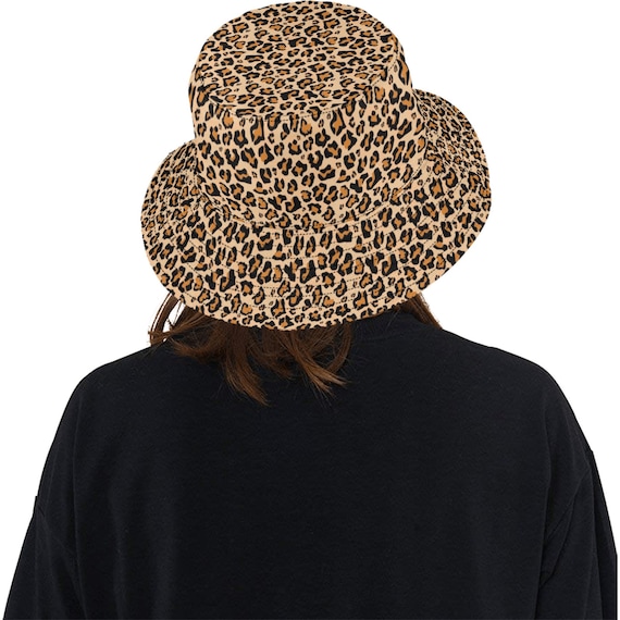 Leopard Bucket Hat, Animal Print Cheetah Retro Vintage