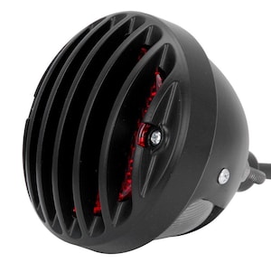 Parrilla redonda personalizada con aletas Bobber Placa de freno Luz de freno