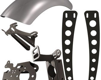 Suzuki Boulevard C50 (VL800)Rear (STEEL) Fender Combo Kit (Rear Fender + Fender Bracket + Fender Strut Bracket + Left Bike Bracket + Struts)