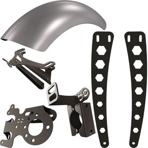 Kit combinato parafango posteriore Suzuki Boulevard C50 (VL800) (acciaio) (parafango posteriore + staffa parafango + staffa montante parafango + staffa bici sinistra + montanti)