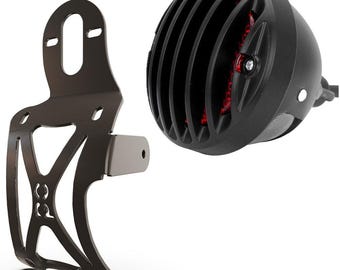 Triumph Bonneville T100 T120 Vertical License plate bracket (CURVED) + Brake Light