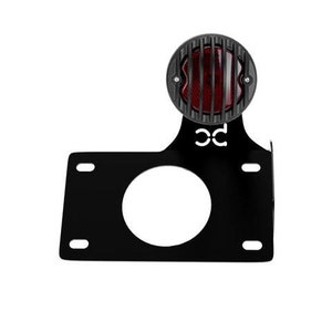 Multi-FIT Horizontal License plate bracket WITH Finned Break Light for Motorcycles * Bracket & Finned Break Light Only *
