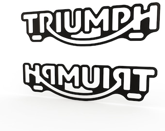 Triumph Bonneville T100 T120 Tank Emblems (Left & Right) 114mm Hole Spacing
