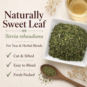 Stevia Leaf | Stevia rebaudiana | Cut & Sifted Sweet Herb | Wild Crafted image 2