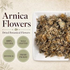 Flores de árnica / Heterotheca inuloides / Hierba mexicana / Botánicos secos enteros / Recolectados en la naturaleza