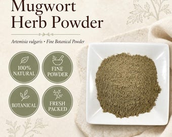 Mugwort Herb Powder | Artemisia vulgaris | Fine Botanical Powder | Wild Crafted