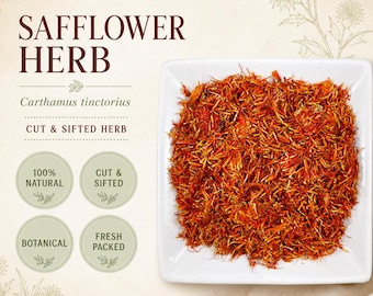 Safflower Herb | Carthamus tinctorius | Cut & Sifted Botanical | Wild Crafted