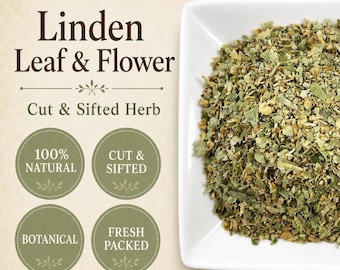 Linden Leaf and Flower | Tilia argentum | Cut & Sifted Herb | Wild Crafted Botanical