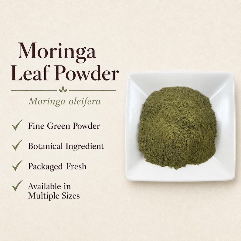 Polvo de hojas de moringa / Moringa oleifera / Ingrediente botánico / Recolectado en la naturaleza imagen 3