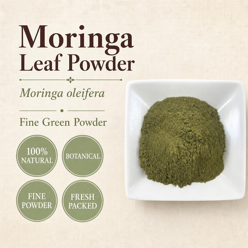 Polvo de hojas de moringa / Moringa oleifera / Ingrediente botánico / Recolectado en la naturaleza imagen 1