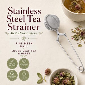 Stainless Steel Mesh Tea Strainer | Loose Leaf Herbal Tea Infuser | Handle