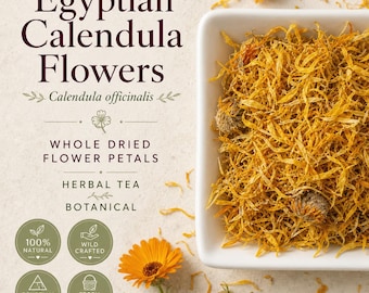 Egyptian Calendula Whole Flowers | Calendula officinalis | Whole Dried Marigold | Wild Crafted