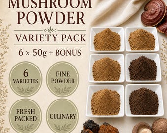 Mushroom Powder Variety Pack | Lion's Mane, Reishi, Chaga & Shiitake