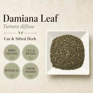 Folha de Damiana | Turnera diffusa | Ingrediente para Chá de Ervas Cortado e Peneirado | Colhido na Natureza