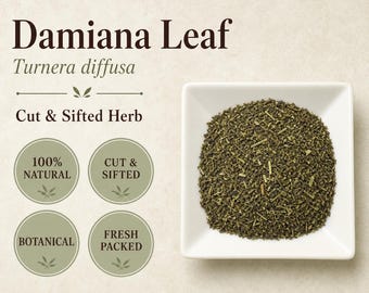 Damiana Leaf | Turnera diffusa | Cut & Sifted Herbal Tea Ingredient | Wild Crafted