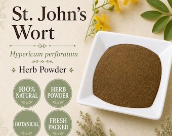 St. John's Wort Powder | Hypericum perforatum | Fine Ground Botanical Powder | Wild Crafted