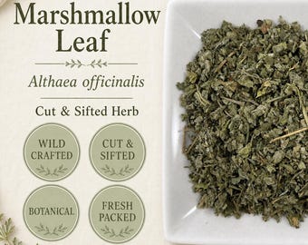 Hoja de malvavisco / Althaea officinalis / Hierba silvestre cortada y tamizada