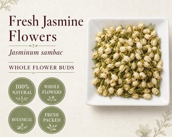 Jasmine Flowers | Jasminum officinale | Whole Dried Herbal Tea Flowers | Wild Crafted