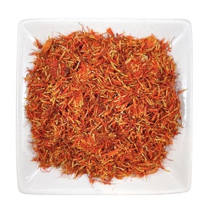 Organic Safflower Herb: Cut & Sifted (Carthamus tinctorius)