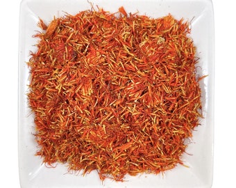 Organic SAFFLOWER Cut & Sifted (Carthamus tinctorius) Rare Herb Rough Cut Whole - Free Shipping in USA