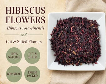 Hibiscus Flowers | Rosa sinensis |  Cut And Sifted |  Tea, Syrup & Cosmetic Use | Wild Crafted