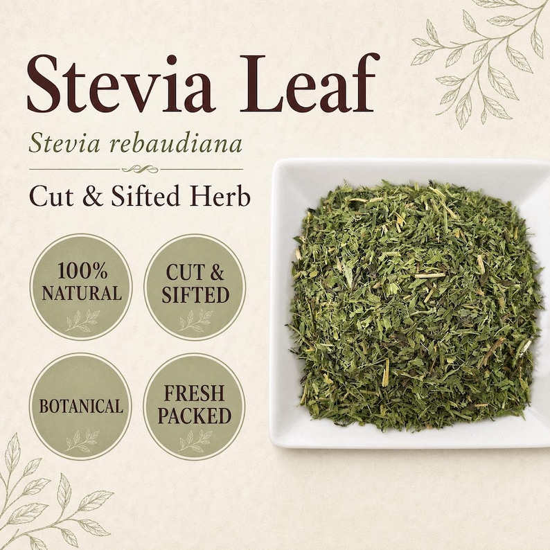 Stevia Leaf | Stevia rebaudiana | Cut & Sifted Sweet Herb | Wild Crafted image 1