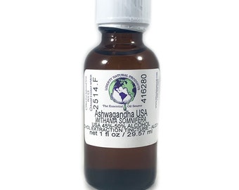 Ashwagandha (Withania somnifera) 1 Unze Kräutertinktur + kostenloser schneller Versand in den USA