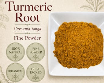 Turmeric Root Powder | Curcuma longa | Fine Ground Botanical Powder | Wild Crafted