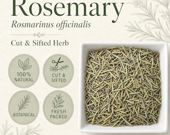 Rosemary Herb | Rosmarinus officinalis | Cut & Sifted Herbal Tea Ingredient | Wild Crafted