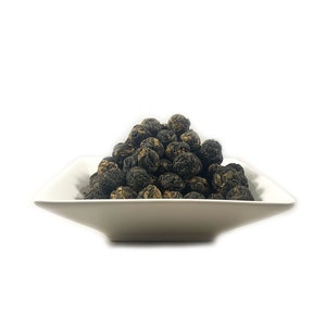 Organic Black Dragon Jasmine Pearl Tea - Hand Rolled Yunnan Tea