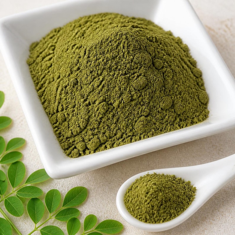 Polvo de hojas de moringa / Moringa oleifera / Ingrediente botánico / Recolectado en la naturaleza imagen 5
