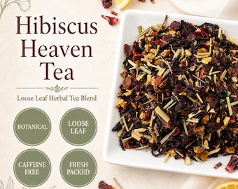 Hibiscus Heaven Tea | Tropical Citrus Flavor | Rosehips, Orange Peel, Lemon Pee| Loose Leaf Blend